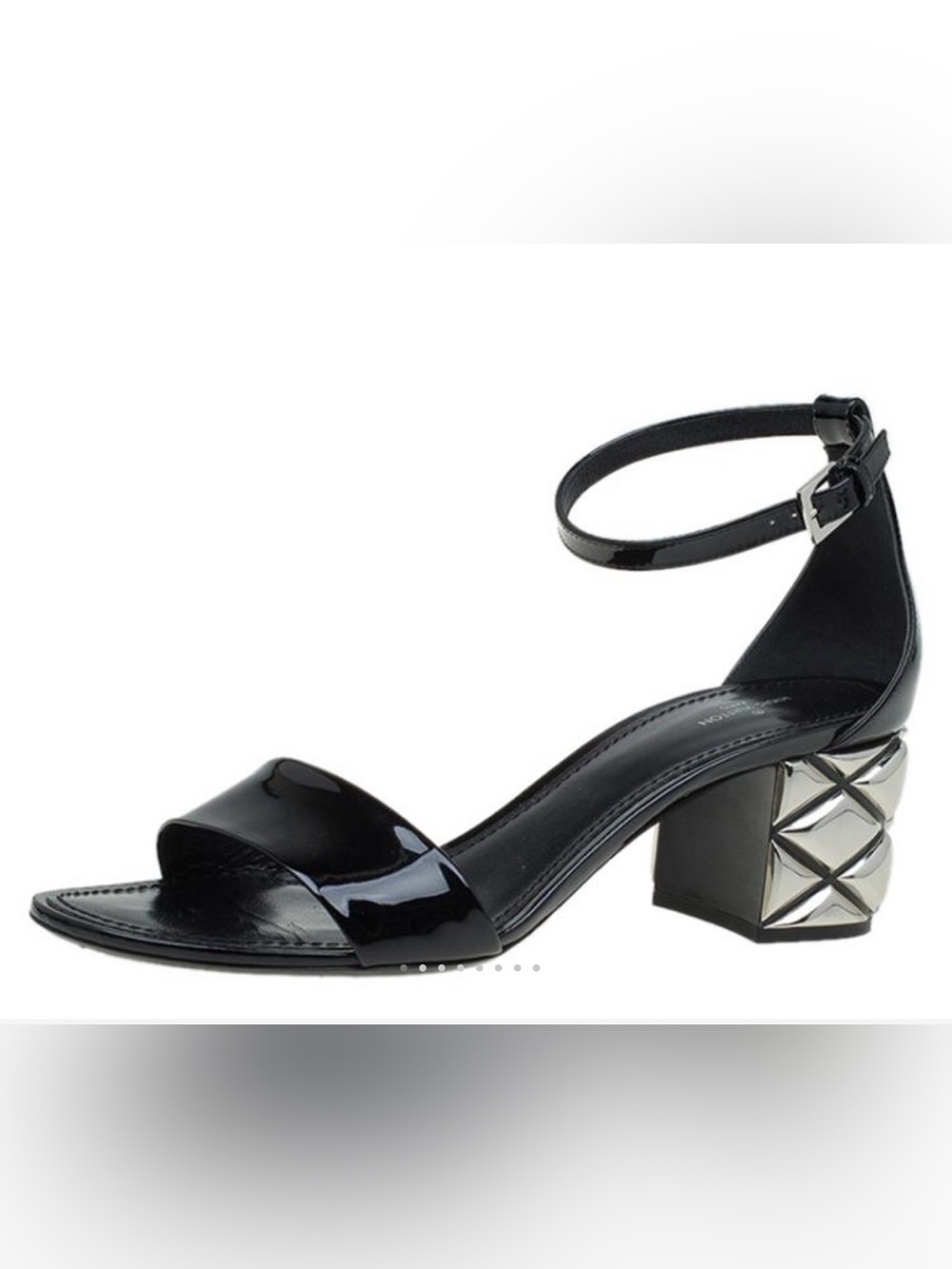 Louis Vuitton Patent Leather Ankle-Strap Block Heel Sandals